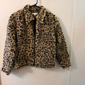 Madewell Leopard Print Jacket - Black and Tan